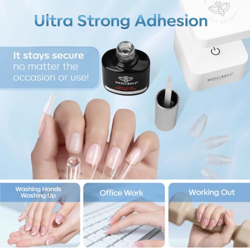 modelones 10 in One X Nail Gel Glue Gel Base Coat Brush On No Wipe - color: No Wipe Clear