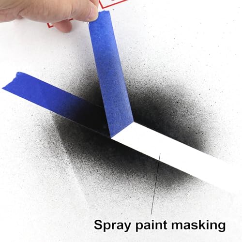 BOMEI PACK Blue Painters Tape 1 Inch Bulk - Paint Tape 5 Rolls x 1 Inch x 55 Yards - Blue Masking Tape for Walls Painting, DIY Crafting, and School Projects, Total 275 Yards - color: Blue