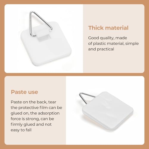 Bilillo 40PCS Adhesive Plate Hangers for the Wall, Invisible Heavy Duty Plate Holders with Wall Hooks & Storage Box, Strong Sticky Hangers for Plates, Frames & Wall Art - style: 40 Pcs Square