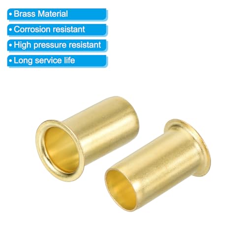 PATIKIL Brass Compression Insert for 1/2" Tube OD 10Pcs Insert Support - size: 0.5 Inch
