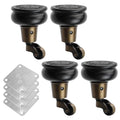 4pcs 4" Wooden Furniture Legs with Casters, Black, Gourd Shape - color: Black, size: Height: 4"