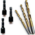 3 Set（6pcs） Hanger Bolt Driver and Drill,3Sizes Alloy-Steel Driver HSS Twist Drill for 1/4"-20 5/16"-18 3/8"-16 Double Headed Wood Screws Fully All Threaded Rod,Threaded Insert Hexagon Head Bits - size: Driver&Drill 1/4"+5/16"+3/8"