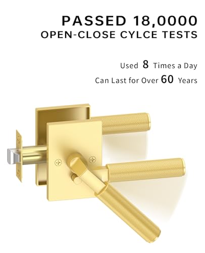 Asidrama 6 Pack Brushed Gold Privacy Interior Door Handles - color: Brushed Gold