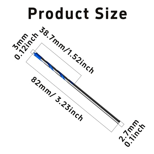 10PCS 1/8" Solid Carbide Drill Bit Set, Masonry Drill Bits, Concrete Drill Bits for Glass, Tile, Brick, Cement, Plastic, Wood - size: 1/8"-10PCS
