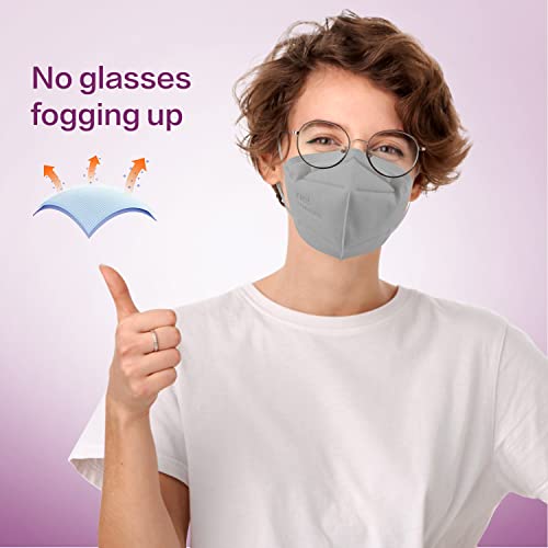 Miuphro KN95 Face Mask 25 Pack, 5-Layers Breathable KN95 Masks - color: Grey