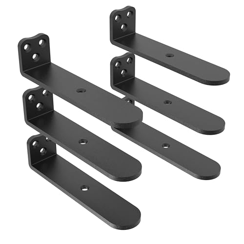 Eurydice Heavy Duty Floating Shelf Brackets, 1/4 in Thick 4 in 6Pack Black - color: Black 6 PACK-1/4 IN Thick, size: 4 Inch