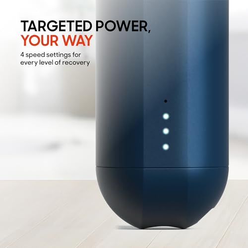 Sharper Image Powerboost Move Mini Percussion Massage Gun, Powerful & Quiet - color: Metallic Navy
