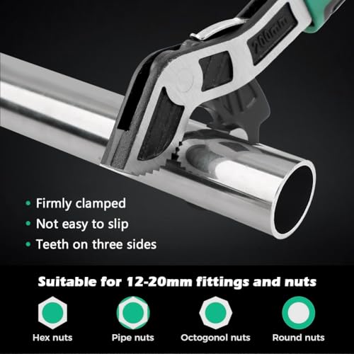 2PC Adjustable Wrench, Multi-function Wrench With Non-Slip Handle Self-Adjusting Spanner Power Grip Pipe Wrenc-h 12mm-20mm Nuts, Pipes for Car, Bicycle & Plumbing Repairs