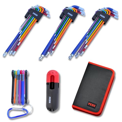 FESA Jumbo Hex Key Allen Wrench Set 29-Piece Torx - style: With Zipper Case