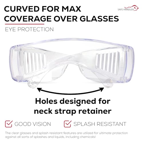 SAFE HANDLER Diamont Vented Over Glasses Safety Glasses - color: Clear