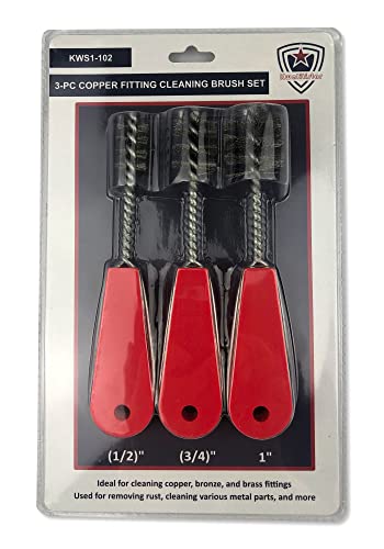 Copper Pipe Cleaner, Pipe Fitting Brushes, Clean Inside of Fittings for Soldering, 3PC: 1/2 in, 3/4 in, and 1.0 inch - style: [3PC]Set