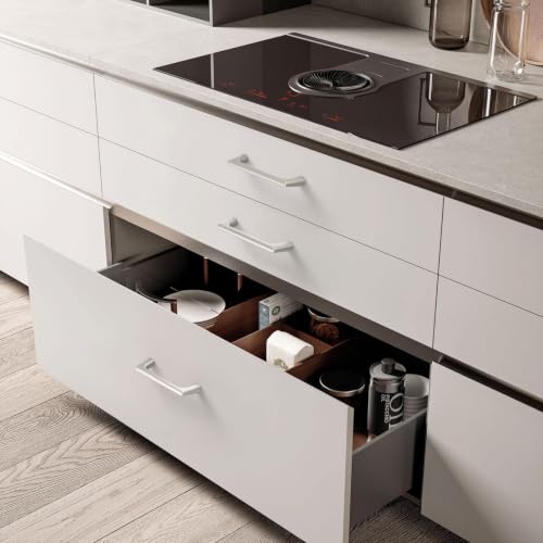 Asidrama 6 Pack 3 Inch(76mm) Brushed Satin Nickel Cabinet Pulls Cabinet Handles Cupboard Handles Kitchen Cabinet Hardware for Cupboard Drawer Pulls - color: Brushed Satin Nickel, size: 3" Hole Center, style: 6 Pack