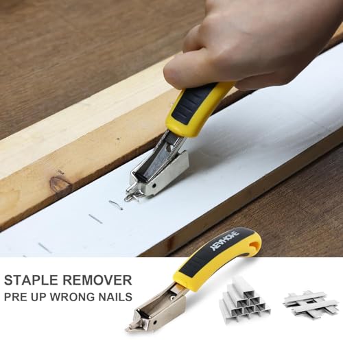 YEAHOME Electric Staple Gun, 2 in 1 Light Duty Cordless Staple Gun for Upholstery with 2000 Staples & Nails, 3.7V Brad Nailer Kit with USB Charger & Staple Remover for Wood, Carpentry, Crafts, DIY