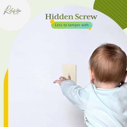 TG Mid-Size Screwless Toggle Light Switch Cover Plate, 1 Pack, Light Almond - color: Light Almond, size: 1 Gang