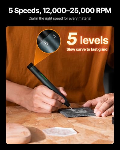 xTool Selected Engraving Pen, Cordless 5-in-1 Rotary Tool for All Materials
