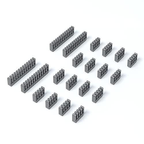SIRLYR PSU Cable Combs,Pearlescent Paint Computer Wire Organizer,Extension Cables Comb for PC Cable Management 20 Pieces Set = 24 pin x 4, 8 pin x 16 for 3 mm/0.11In up to 3.5 mm/0.13 in Metal Gray - color: Metal Gray