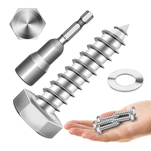 (20Sets) 1/4" x 1-1/4" Hex Head Lag Bolts, Heavy Duty Lag Screws with Washers, 304 Stainless Steel Bolts 18-8, Lag Screws Wood Screws, Partial Thread Bright Finish, 1/4 Bolt by Mywish - size: 1/4 x 1-1/4" (20 set)