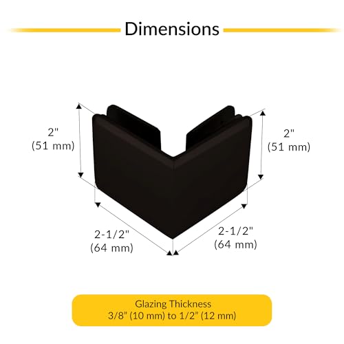 Brixwell Beveled Style 90 Degree Glass To Glass Clamp Oil Rubbed Bronze - color: Oil Rubbed Bronze
