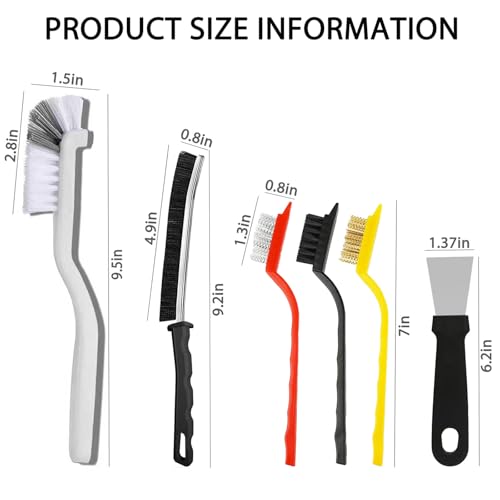 Crevice Cleaning Brush 12-Pack - Heavy Duty Hard Bristle Gap Brush for Deep Cleaning - Ultra-Thin Window Track Cleaning Tool for Shower Grout, Sliding Doors, Baseboards & Auto Detailing