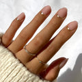 Glamnetic Press On Nails - Short Round, Glossy Fake Nails 30 Pc Full Kit - color: 1C - Goal Digger