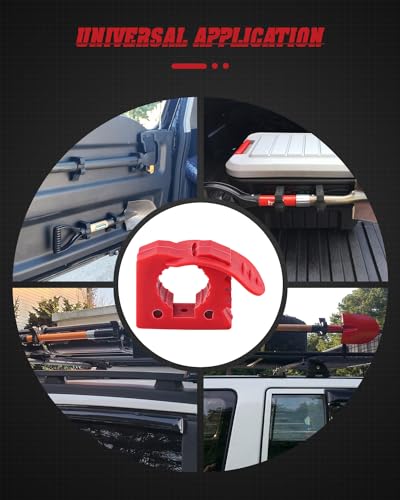 Overlanding Shovel Holder for Home, Off-road vehicle - size: 4 Pack Red