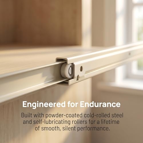 Lurrose Drawer Replacement Rails 2 Pack 13.77 in Drawer Slide Track Heavy Duty Slides with Smooth Operation Locking Mechanism for Wardrobes Dressers Keyboard Trays