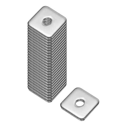 uxcell Square Washer, 25Pcs M5x20x20x3mm 304 Stainless Steel Square Plate Washers Flat Pad Spacer Gasket for Hardware Fastener - size: M5x20x20x3mm