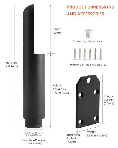 4 Pack Adjustable Furniture Support Legs Stand Black 3.3-4.5 Inch Coffee Table Legs Extenders Dresser Feet Cabinet Feet Replacement L-Shape Desk Leg - color: Black, size: 3.3-4.5 inch(4pcs)