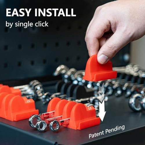DEHOYI 80 pcs Modular Wrench Organizers for Tool Drawers - Wrench Rack with Metric & SAE Labels, Perfect Tool Storage Holder. Gift for father, brother and boyfriend (Without magnet) - style: No-Magnet(80 pcs mixed color)