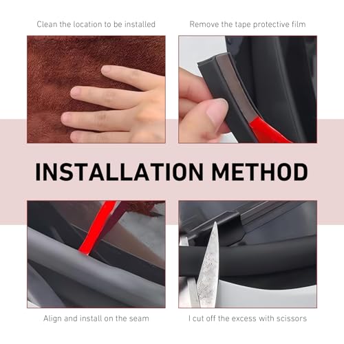 1.7M/5.6Ft Windshield Cowl Rubber Seal Strip, Front Rear Windshield Seal Strip, H-Shape Rubber Sunroof Seal, Universal Cuttable Weather Stripping Molding Trim Strips for Door Window