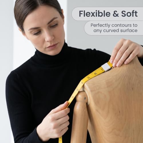 Measuring Tape for Body Measurements, Soft Tape Measure Double Scale, Has 150 Centimetre Scale on Reverse and Front 60 Inch - color: Yellow