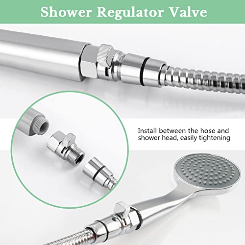 APLusee G 1/2 Water Flow Shut off Valve for Bathroom Shower Head, Chrome - color: Chrome