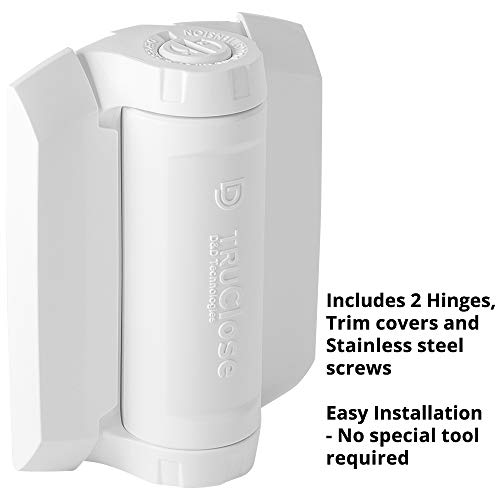 D&D TCHD1AS3WTS TruClose Heavy Duty Gate Hinge Square Metal Gates, 2 pcs - color: White, size: Adjustable gate gap: 3/8”–7/8” gate frame to post