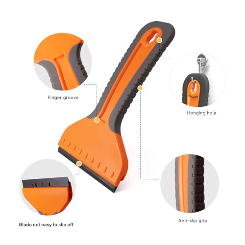 NEWISHTOOL 4-inch Plastic Razor Blade Scraper Label Remover Glass Cleaning