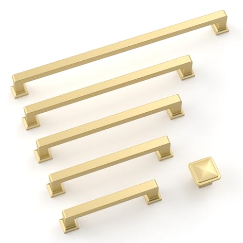 9BUILD 10 Pack 3 Inch Brushed Gold Cabinet Pulls,Kitchen Hardware - color: Brushed Gold, size: 3"/76MM Hole Center