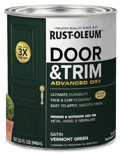 Rust-Oleum Stops Rust Door & Trim Paint, Satin Vermont Green - color: Satin Vermont Green