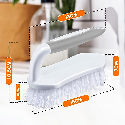 Lallisa 12 Pcs Scrub Brush Bulk for Cleaning with Handle, Gray - color: Gray