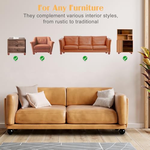 4 Inch Wooden Sofa Legs of 4 Wood Furniture Legs Couch Feet Replacement Sofa Furniture Replacement Sofa Legs Replacement for Sofa Couch Chair Cabinet Dresser Ottoman Bed Riser, 4 Pack - color: Black