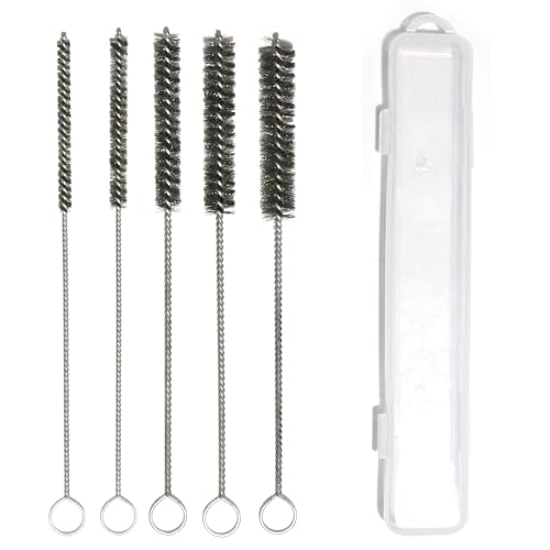 5 PCS Stainless Steel Wire Tube Brushes, 5 Size 11.8 Inch Brush Flexible Long Wire Cleaning Brush for Parts, Engine, Tubes, Cylinders