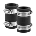 Flexible PVC Pipe Coupling with Stainless Steel Clamps Fit 1 IN Nominal Pipes, Couplers for Plastic and Copper Pipe Plumbing Connections, Drain Repair, Dust Hose (2, 3/4 in) - size: 3/4 in