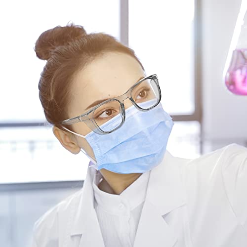 TOREGE Safety Glasses For Men,Clear Anti-Fog Anti-Blue Light Safety Goggles Scratch Resistant For Women Nurse - color: Grey