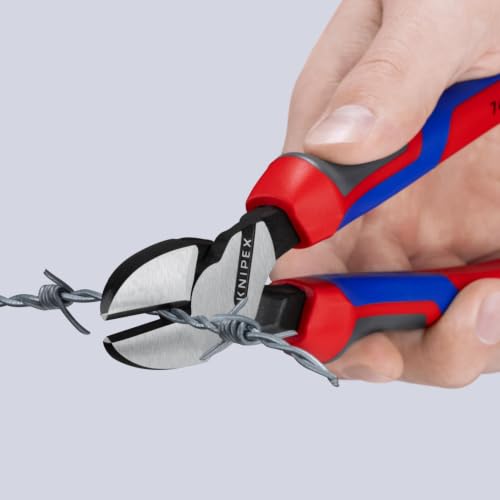 KNIPEX 74 22 200 Comfort Grip High Leverage Angled Diagonal Cutter, 8-Inch, Angled, Comfort Grip - style: 8-Inch, Angled, Comfort Grip