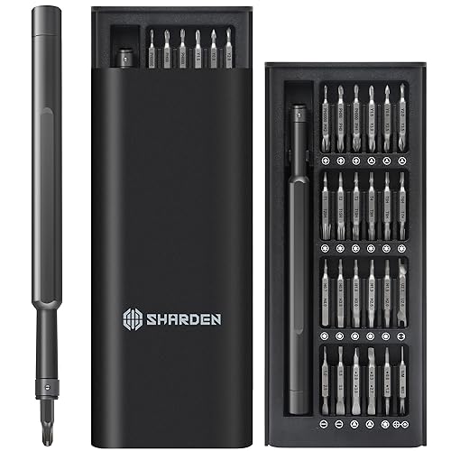 SHARDEN Precision Screwdriver Set for Electronic Repair 49 in 1 | Small Screwdriver Set, Magnetic Repair Tool Kit for Laptop, iPhone, Cell Phone, PC, MacBook, Computer, PS5, Glasses, Watch - color: 49 in 1 Black