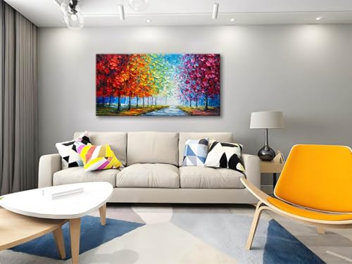 zoinart Colorful Oil Painting on Canvas, Abstract Landscape Wall Art | Texture Painting, Modern Wall Painting, Living Room Deco - color: YH-B203