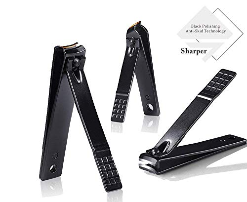 Professional Stainless Steel Nail Clipper Travel & Grooming Kit Nail Tools Manicure & Pedicure Set of 15pcs with Luxurious Case (Black/Red) - color: Black/Red