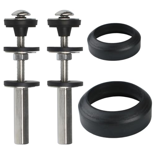 Universal Toilet Tank to Bowl Gaskets Repair kits, Toilet Tank Seal Kit with 2 Sets Stainless Steel bolts and nuts, Fits 2-Inch and 3-Inch Toilet Flush Valve Tanks