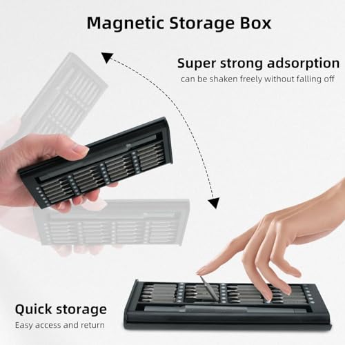 25 in 1 Precision Screwdriver Set, Magnetic Small Screwdriver Kit with 360° Rotating Cap, Mini Repair Tool Set with CR-V Bits for Phone, Laptop, Tablet, Camera, Electronics Repair - color: 25 in 1