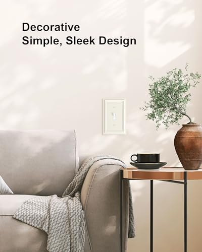 2-Pack Natural Bamboo Fiber Single Toggle Light Switch Cover Plate - color: Light Almond, size: 1 Toggle 2PK