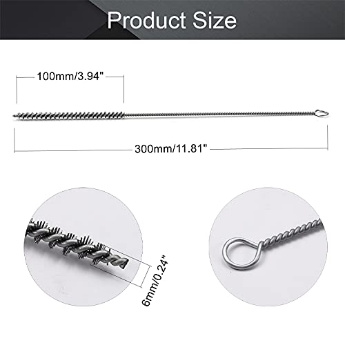 Utoolmart Steel Wire Cleaning Brush, Spiral Power Tube Brush, Steel Wire Tube Brush Cleaning Tool, Tube Bottle Brush, 0.2-inch Diameter 12-inch Length, 5pcs - color: 5pcs, size: 0.6cm