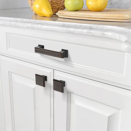 Amerdeco 10 Pack Oil Rubbed Bronze Cabinet Pulls 3" | Cabient Hardware Kitchen Cabinet Handles for Bathroom Drawer Pulls Dresser Pulls ZH0001 - color: Oil Rubbed Bronze, size: 3" hole center, style: 10 Pack